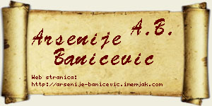 Arsenije Banićević vizit kartica